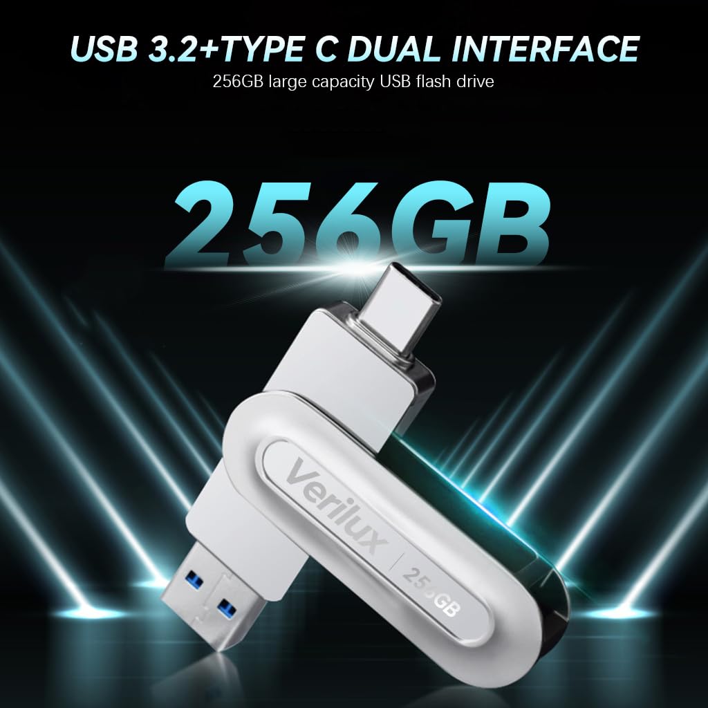 Verilux 256GB USB 3.2+ Type C Hi-Speed SSD, Maximum Read Speed 550MB/s, Maximum Write Speed 450MB/s Verilux 256GB USB 3.2+ Type C Hi-Speed SSD, Maximum Read Speed 550MB/s, Maximum Write Speed 450MB/s